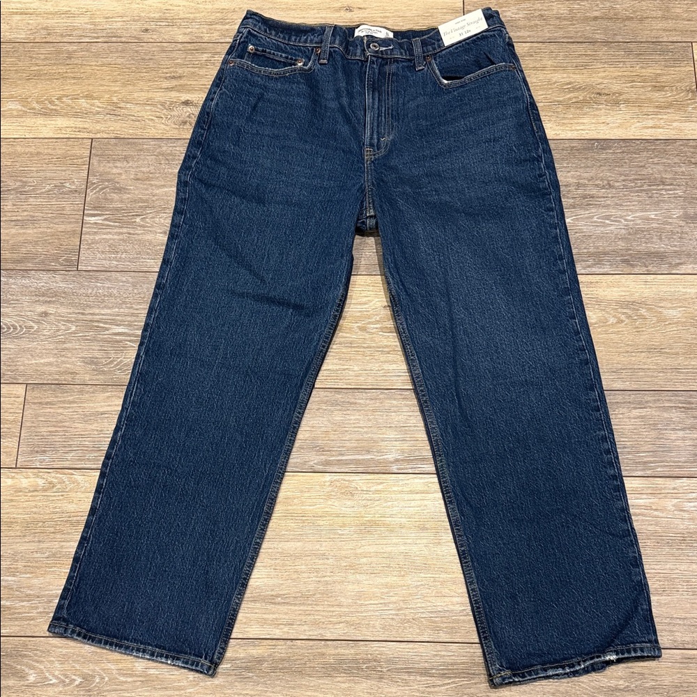 Abercrombie & Fitch Dark Blue The Vintage Straight Jeans NWT